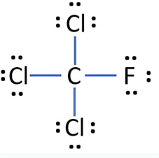 trichlorofluoromethane CCl3F lewis structure